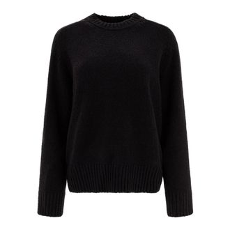 Loulou Studio Round-neck Knitwear, female, Black, Size: M Black Knitwear for Women Ss25