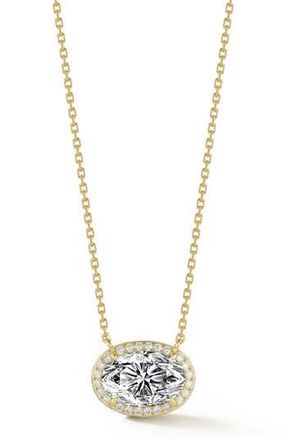 Glaze Jewelry Oval Moissanite Halo Pendant Necklace in Gold at Nordstrom Rack