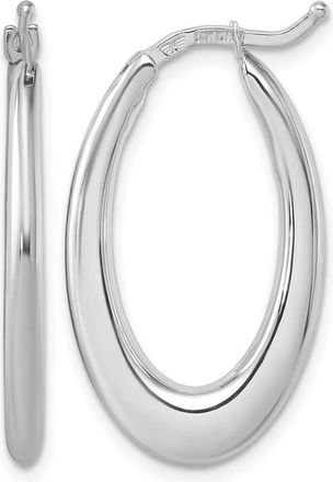 Diamond2Deal 14K Gold Polished 2.6mm Oval Shape Hoop Earrings