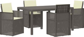 vidaXL Conjunto De Comedor De Jard&iacute;n 5 Uds. Gris Claro Y Crema Pp Vidaxl