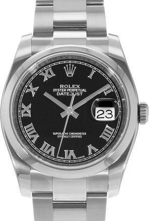 Rolex Pre-owned Rolex Datejust 36 Automatic Chronometer Black Dial Mens Watch 116200 BKRO