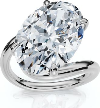 Pompeii3 Certified 7Ct Aire Oval Cut Diamond Solitaire Engagement Ring 14k Gold Lab Grown