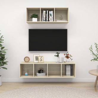 vidaXL Vidaxl - Juego De Muebles De Sal&oacute;n 2 Pzas Madera Ingenier&iacute;a Roble Sonoma