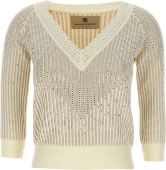 Ermanno Scervino Womens Rhinestone Sweater