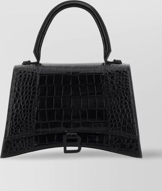 Balenciaga hourglass crocodile embossed shoulder bag