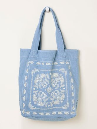 Fat Face FatFace Denim Blue Bandana Print Tote Bag