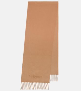Saint Laurent Sciarpa in cashmere con logo