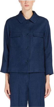 Max Mara Dames, Jassen, Blauw, Maat: XS Katoen