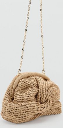 Mango Borsetta da mano fibra naturale beige - Donna - Taglia unica - MANGO