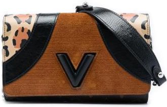 Louis Vuitton Pre-owned Twist Wallet on Chain - Dames - Vintage Schoudertas - Bruin - ONE Size - Leer - Vintage