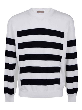 Nuur Two Tone Stripes Crew Neck Sweater