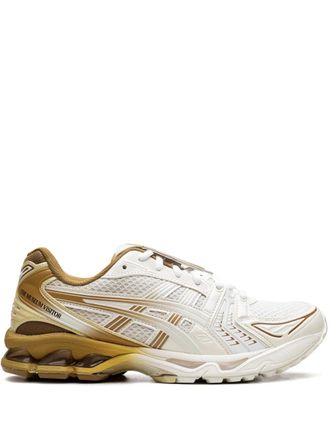 Asics GEL-Kayano 14 The Museum Visitor - Cream sneakers - men - Mesh/Rubber/Fabric - 9.5 - Yellow