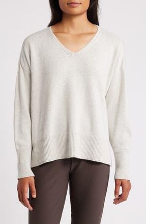Eileen Fisher V-Neck Organic Cotton & Recycled Cashmere Blend Sweater in Seslt at Nordstrom Rack, Size X-Small