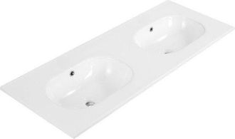 Saniclass Chaci Wastafel - 120x46x14cm - zonder kraangaten - keramiek - wit