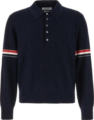 Thom Browne Klassiek poloshirt - Heren - Polos - Blauw - XL - Tops