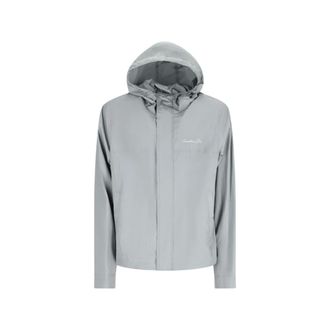 Dior Jassen, Heren, Grijs, S, Hooded Jacket met ritssluiting