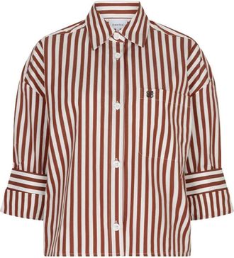 Dante6 Gabe Cropped Stripe Shirt - Dames - Blouses & Shirts - Veelkleurig - Maat: 2XL Katoen
