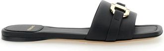 Ferragamo Zwarte Leah Sandalen - Dames - Sandalen - Zwart - 35 EU - Leer - Schoenen