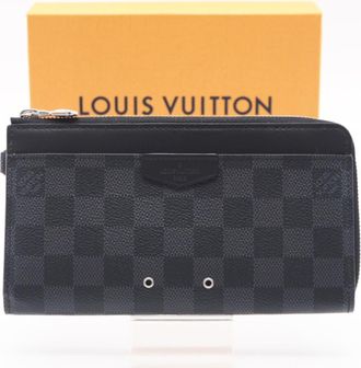 Louis Vuitton Black Gray Damier Graphite Long Wallet (Bi-Fold) (Pre-Owned)