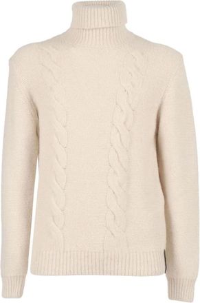 K-Way Beige Kabeltrui - Heren - Coltruien - Beige - XL - Truien & Vesten