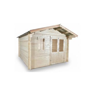 Foresta Caseta De Jard&iacute;n De Madera De Abeto De 350x300 Cm - Grosor De Pared: 42 Mm - Techo De Acero Galvanizado - Puerta De Cristal - Nax3530 Foresta