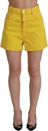 Dsquared2 Dsquared&sup2; Cotton High Waist Baggy Women Hotpants Womens Shorts (Pre-Owned)