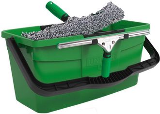 Unger Set De Limpieza De Cristales Unger Limpiaparabrisas, Pieza De Soporte, Funda De Microfibra, Cubo De 18 L, Ancho 35 Cm, Juego B&aacute;sico De Limpiaparabrisa