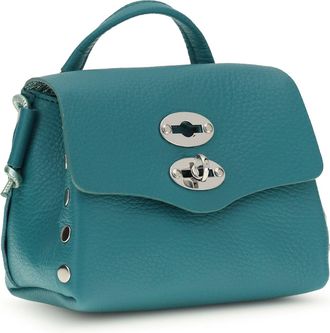 Zanellato Womens Postina Shoulder Bag Green Pesto Genovese Calf Leather Bos Taurus