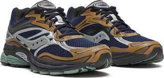 Saucony Mens Sneakers Progrid Omni 9 Brown-Navy Trainers Brown/navy