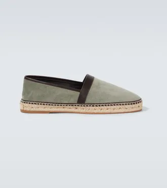 Manolo Blahnik Nerano leather-trimmed suede espadrilles