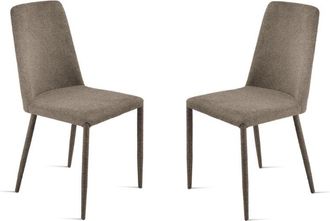 Capodarte Sedia imbottita in tessuto Marrone ettore 2 sedie