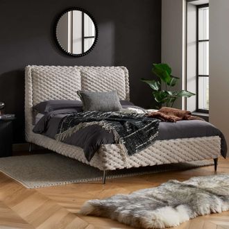Birlea Tilly Off-White Faux Fur Bed Frame Double