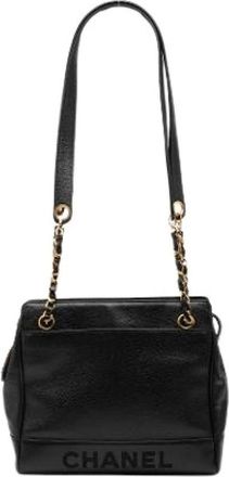 Chanel Pre-owned Shoulder Bags, female, Black, Size: ONE SIZE Pre-owned Vintage Leather Shoulder Bag
