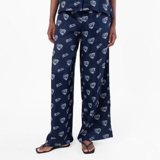 Kenzo Jungle Heart Printed Pajama Pants, Brand Size 36 (US Size 28)