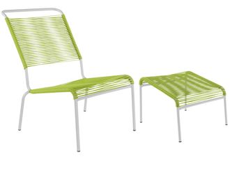 Schubiger M&ouml;bel Spaghetti-Lounger-Hochlehner + Hocker S&auml;ntis