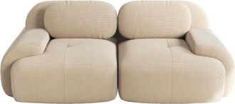 Urban Meuble Sof&aacute; modular de 2 plazas en pana beige - Confort y dise&ntilde;o