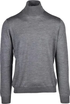 Gran Sasso Truien & Vesten, Heren, Grijs, XL, Wol, Dolcevita Turtleneck