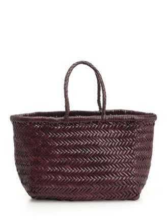 Dragon Diffusion Woven Leather Basket Small Handbags Bordeaux