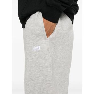 New Balance Heather Grey Cotton-Blend Track Joggers - Gray