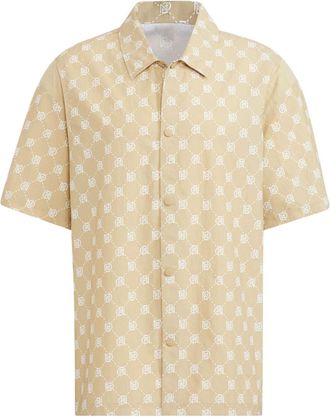 adidas neo Pattern Full Print Athleisure Casual Sports Short Sleeve Shirt Gold IB5857