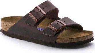 Birkenstock Sandalen Arizona Soft Footbed Geolied Nubuck Leer - Dames - Sandalen - Bruin - 36 EU - Leer - Schoenen