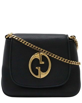 Gucci Black Calfskin Double G Logo Chain Shoulder Bag (Authentic Pre-Loved)