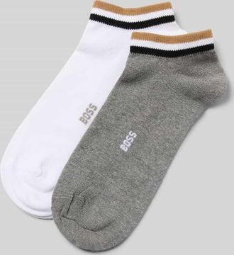 HUGO BOSS Sneaker-Socken im 2er-Pack aus Baumwoll-Mix in Hellgrau, Gr&ouml;&szlig;e 39-42