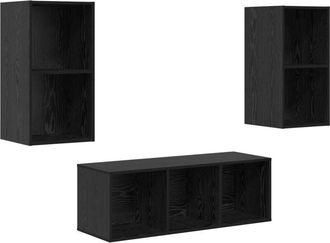 vidaXL Vidaxl - tv Cabinet Set 3 pcs Black oak 37 x 37 x 107 cm Engineered wood