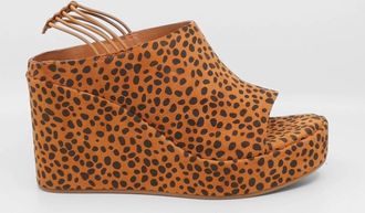 Antelope Womens Brooklyn Leopard Print Platform Wedge Sandals