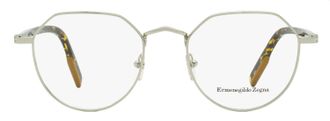 Ermenegildo Zegna EZ5238 Geometric Metal Frame Eyeglasses - Silver
