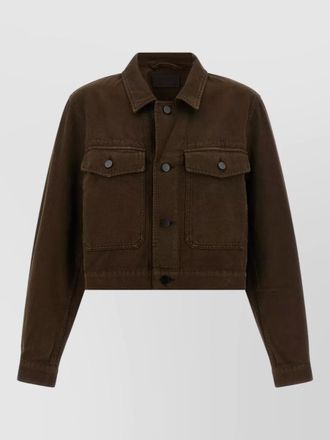 Christophe Lemaire cropped jacket long sleeves chest pockets