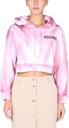 Moschino Pink Abstract Hood Sweatshirt