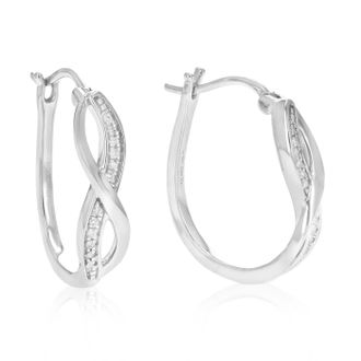 Vir Jewels 1/10 cttw Lab Grown Diamond Hoops Earrings in Sterling Silver With Notched Post For Women