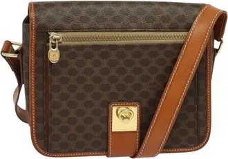 Celine Vintage Macadam Canvas Brown Canvas Backpack Bag (Pre-Owned)